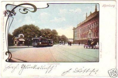 25468 Ak Hamburg Ringstraße mit Straßenbahn 1902