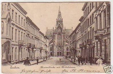 25707 Ak Aachen Marienkirche mit Mittelstraße 1905