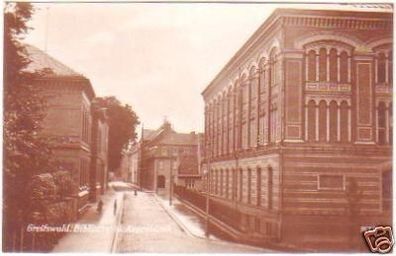 24275 Ak Greifswald Bibliothek und Augenklinik um 1930