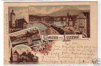 24365 Ak Lithographie Gruss aus Luzern 1901