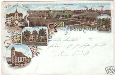 93371 Ak Lithographie Gruss aus Finsterwalde 1899