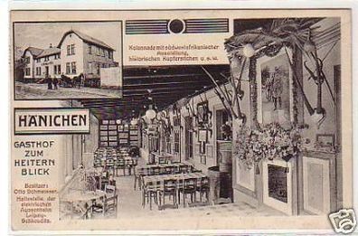 24903 Ak Hänichen Gasthof zum heitern Blick 1914