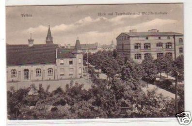 24926 Ak Velten Turnhalle und Mädchenschule 1917