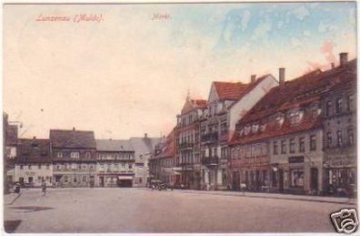 24979 Ak Lunzenau (Mulde) Markt um 1920