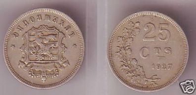 25 Centimes Nickel Münze Luxemburg 1927