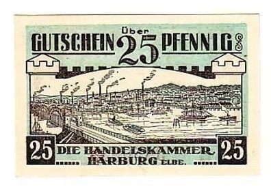 25 Pfennig Banknote Notgeld Handelskammer Harburg 1920