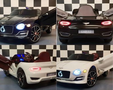 Bentley Elektro Kinderauto Kinderfahrzeug Fernbedienung Ledersitz Eva LED 12V