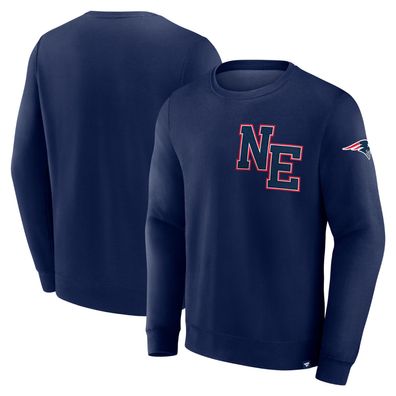 NFL Sweater New England Patriots Varsity Letter Fleece Sweatshirt Pullover navy