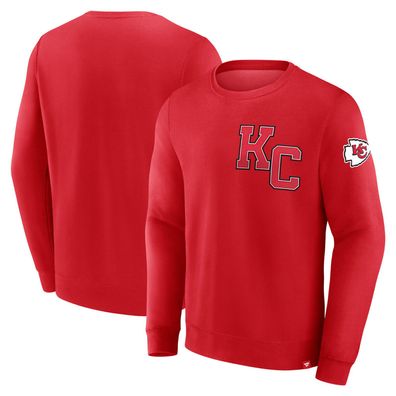 NFL Sweater Kansas City Chiefs Varsity Letter Fleece Sweatshirt Pullover rot