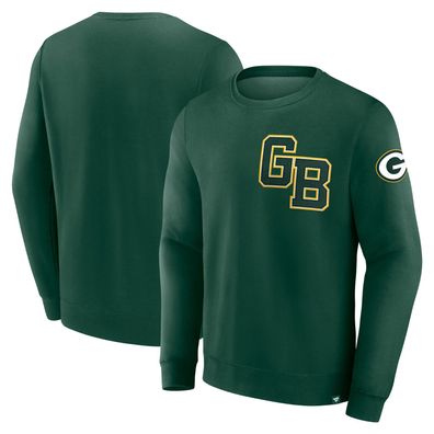 NFL Sweater Green Bay Packers Varsity Letter Fleece Sweatshirt Pullover grün