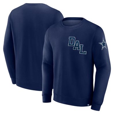 NFL Sweater Dallas Cowboys Varsity Letter Fleece Sweatshirt Pullover navy