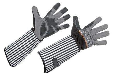 2 Paar Rosenhandschuh Gr. 10/XL Rose Garden lange Stulpe schwarz grau Handschuhe