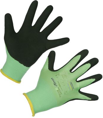 10 Paar Handschuh ThinkGreen Universal grün, Latexschaum Gr. 8 / M Feinstrick