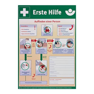 Söhngen 8001034 Söhngen Plakat "Erste-Hilfe-Anleitung", DIN A2, Kunststoff