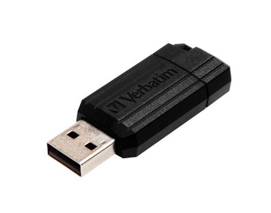 Verbatim VER49071 USB Stick 2.0 PinStripe - 128 GB, schwarz