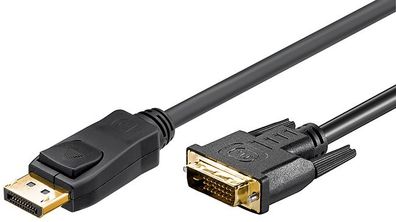 Goobay 51961 DisplayPort/DVI-D Adapterkabel 1.2, 2 m, Schwarz - DisplayPort-Stecke
