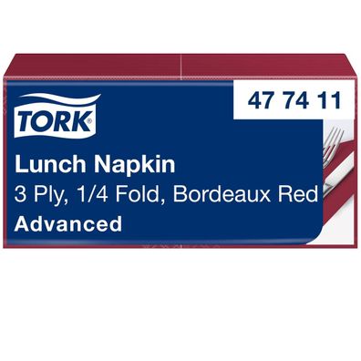 Tork Serviette 477411 33x33cm 3lg. 1/4 Falz bordeaux 150 St./Pack