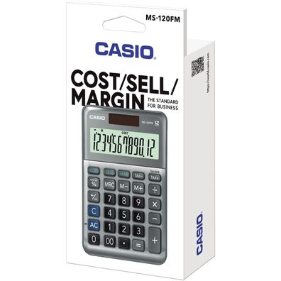 Casio® MS-120FM Tischrechner MS-120FM - Solar-/Batteriebetrieb, 12-stellig, LC-Dis