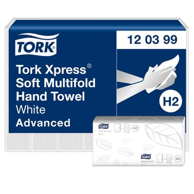 TORK 120399 Papierhandtücher 120399 Xpress® H2 Advanced Interfold-Falzung 2-lagig