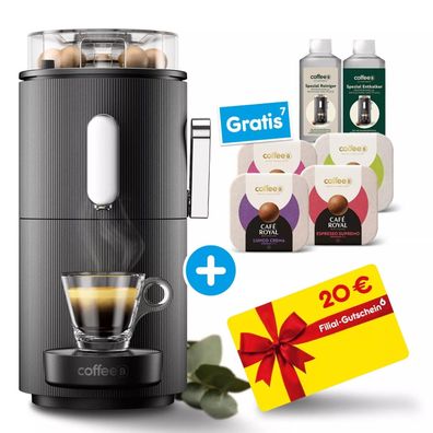 CoffeeB Kaffeem. Globe black + 4Packungen Coffee Balls + 20€ Gutschein + Reiniger