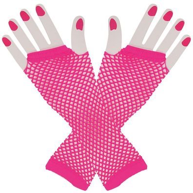 Fingerlose Netzhandschuhe pink