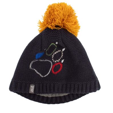 Jack Wolfskin Paw Knit Cap Kinder Strickmütze Bommelmütze Winter 1906591-1033