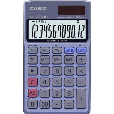 Casio® SL-320TER+ Taschenrechner SL-320TER+, Solar-/Batteriebetrieb, 70 x 8 x