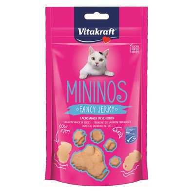 Vitakraft Katzensnack Mininos, Lachssnack in Scheiben - 40g