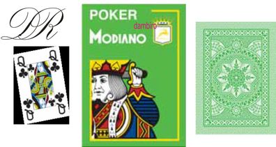 Modiano Spielkarten 486 - Poker Cristallo 4 Index hellgrün