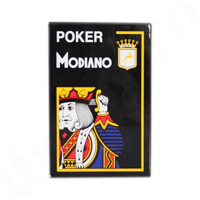 Modiano Spielkarten aus 100% Plastik Poker Cristallo 4 Index schwarz