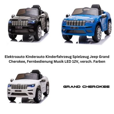 Jeep Grand Cherokee Kinderauto Elektro Kinderfahrzeug Leder 12V EVA Musik LED