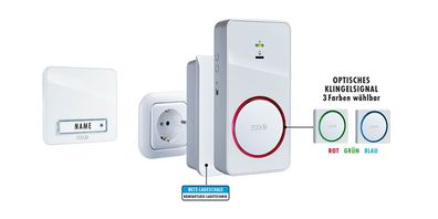m-e modern-electronics 41152 Funkgong Komplett-Set beleuchtet