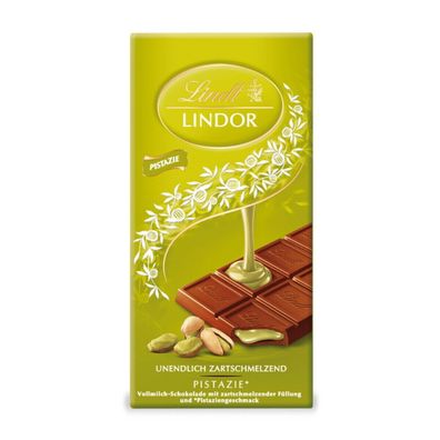 Lindt Lindor Pistazie Vollmilchschokolade mit Pistazien Füllung 100g