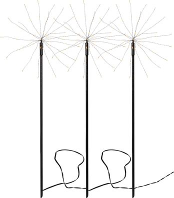 Firework Gartenspies Steckleuchten 3er Set, 65 cm, 180 LED