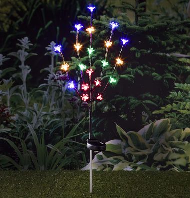 HI 70359 LED Solar Kirschblüten Gartenstecker mit 20 LEDs Höhe 80cm