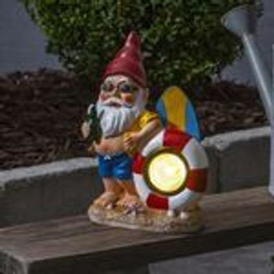 LED-Solar-Figur "Gnomy", Zwerg mit Rettungsring