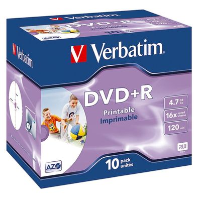 Verbatim DVD+R 43508 16x 47GB 120Min. Jewelcase 10 St./Pack