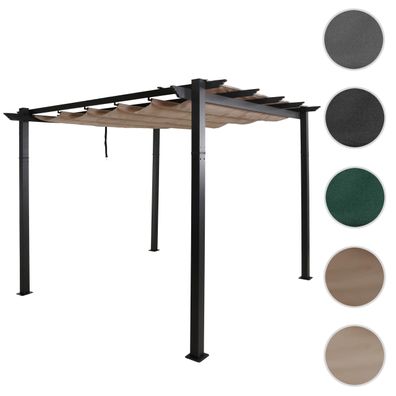 Aluminium Pergola HWC-N93, Pavillon, stabiles 8cm-Gestell Schiebedach UV50+ 3x3m