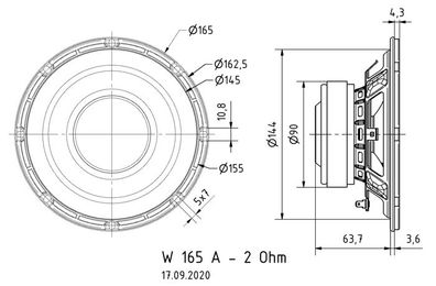 Visaton W 165A - 2 Ohm Tieftoener