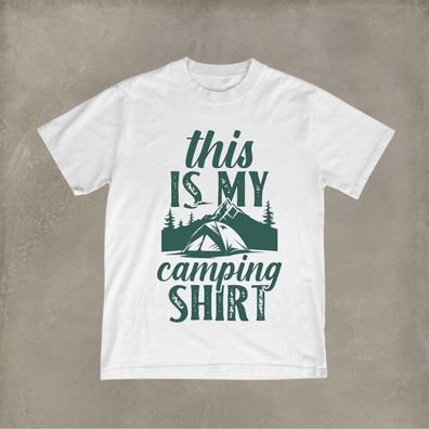 T-Shirt kurzarm Funshirt bedruckt mit dem Motiv THIS IS MY Camping SHIRT