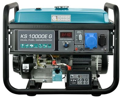 Könner&Söhnen Gas-Benzin Generator 230V Stromaggregat KS10000E G 8kW