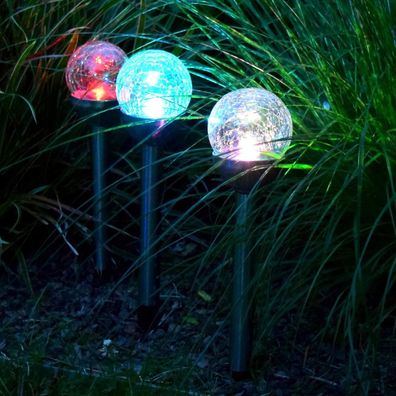 BUVTEC LED Solar Leuchte Leuchtkugel, Farbwechsler