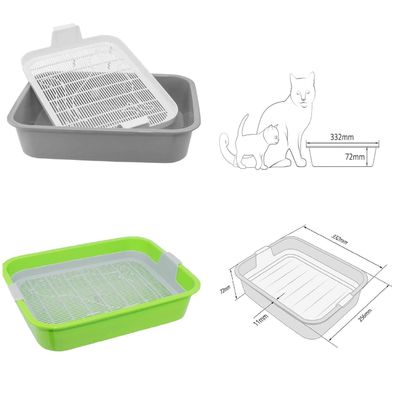 2x Set Katzentoilette Tray Schalentoilette Katzenklo Kätzchen WC Reinigungssieb