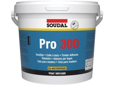 5kg Soudal PRO 30D Holzleim D3 Wasserfest Leim lösemittelfrei Dispersionskleber