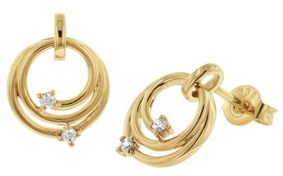 GLIZZ Schmuck Damen-Ohrringe Gold 333/8K Zirkonia Ohrstecker GL8150