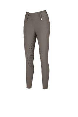 PIKEUR Damen Reitleggings Fullgrip Siebdruck taupe Athleisure