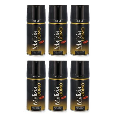 Malizia UOMO GOLD - Deodorant EdT 6x 150ml Sixpack