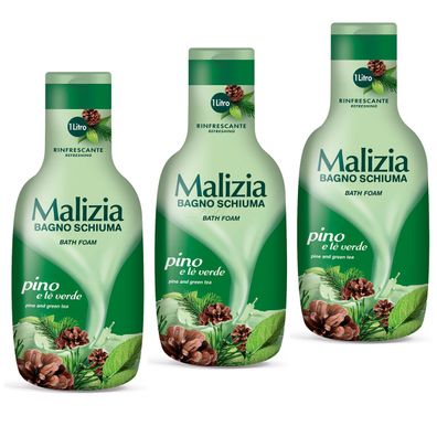 Malizia Pino & grüner tee Badeschaum 3x 1000ml