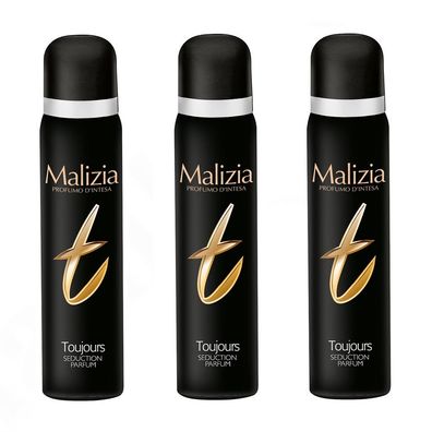 Malizia DONNA deo Toujours 3x 100ml elegante und offenherziges Frauendeo