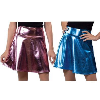 Metallic Rock Damen blau oder pink glänzend Gr.34-44 Disko Kostüm Karneval Party